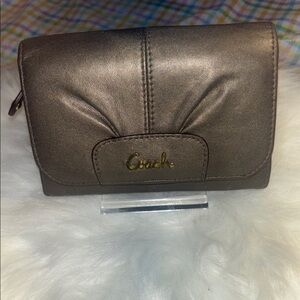 Project Wallet! Coach Metallic Brown Leather Wallet
